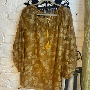 Goldenrod color daisey sheer shirt